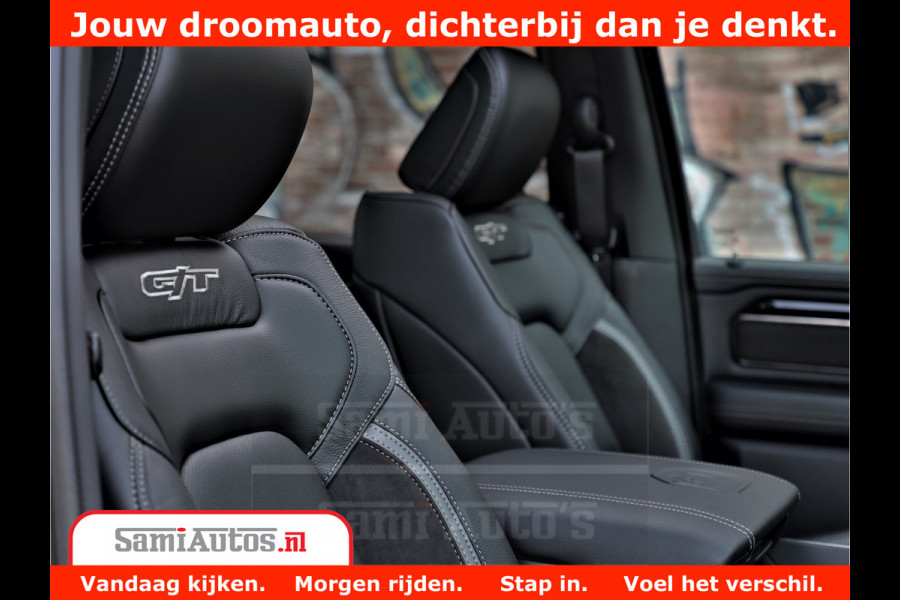 Dodge Ram 1500 GT EDITION | TRX PACK | VIRTUAL COCKPIT | HEAD-UP | ADAPTIVE CRUISE | 360 CAMERA | 5.7 HEMI V8 402PK | 4X4 | Comfortabele Dubbele Cabine met Royale 5 Zitplaatsen | BPM vrij | Nu Leverbaar uit Voorraad | Voorraad Nr 2437