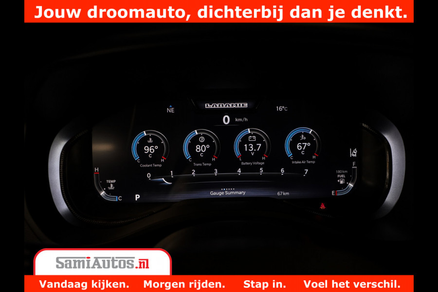 Dodge Ram 1500 GT EDITION | TRX PACK | VIRTUAL COCKPIT | HEAD-UP | ADAPTIVE CRUISE | 360 CAMERA | 5.7 HEMI V8 402PK | 4X4 | Comfortabele Dubbele Cabine met Royale 5 Zitplaatsen | BPM vrij | Nu Leverbaar uit Voorraad | Voorraad Nr 2437