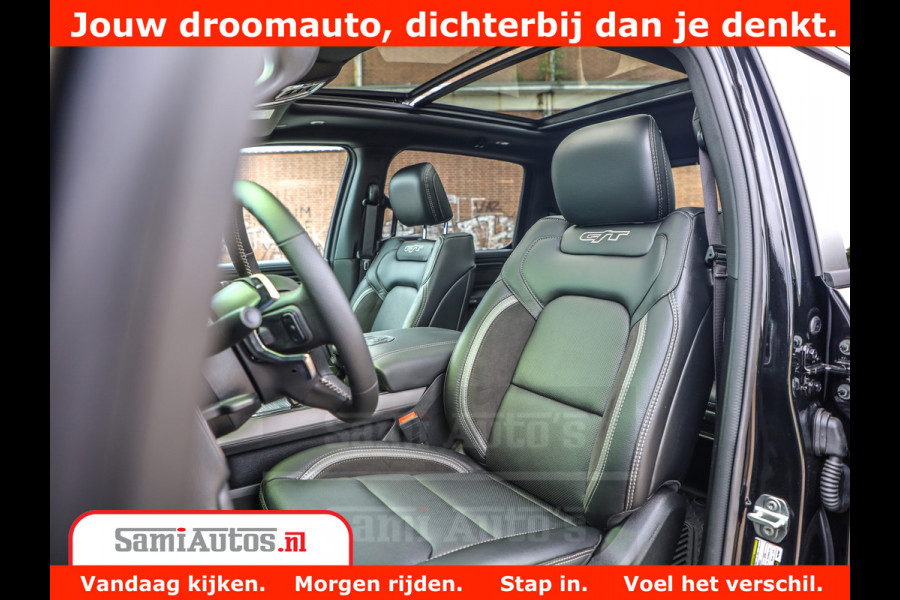 Dodge Ram 1500 GT EDITION | TRX PACK | VIRTUAL COCKPIT | HEAD-UP | ADAPTIVE CRUISE | 360 CAMERA | 5.7 HEMI V8 402PK | 4X4 | Comfortabele Dubbele Cabine met Royale 5 Zitplaatsen | BPM vrij | Nu Leverbaar uit Voorraad | Voorraad Nr 2437