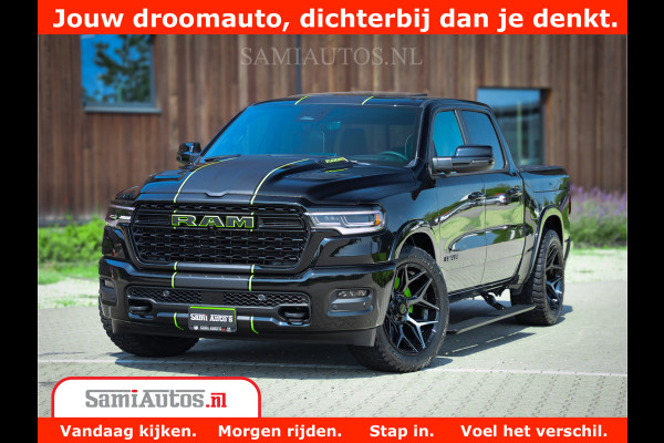 Dodge Ram 1500 Limited Night High Output 540HP 706Nm | Massage + Full Option | De Meest Luxe en Volle Pick-Up in zijn Klasse | Comfortabele Dubbele Cabine met Royale 5 Zitplaatsen | BPM vrij | Nu Leverbaar uit Voorraad | Voorraad Nr 2300 - 7689