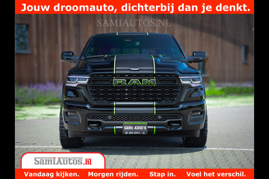 Dodge Ram 1500 Limited Night High Output 540HP 706Nm | Massage + Full Option | De Meest Luxe en Volle Pick-Up in zijn Klasse | Comfortabele Dubbele Cabine met Royale 5 Zitplaatsen | BPM vrij | Nu Leverbaar uit Voorraad | Voorraad Nr 2300 - 7689