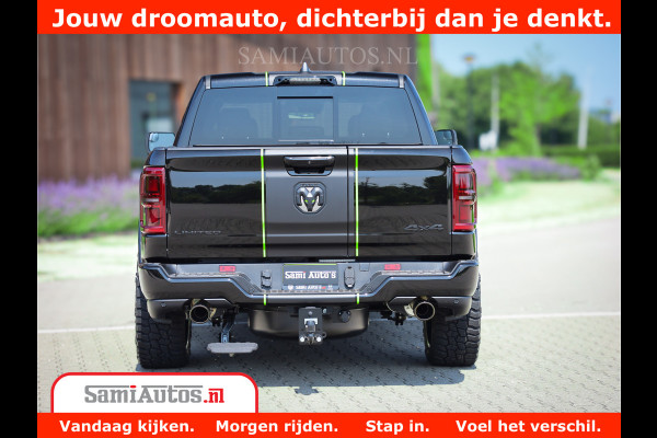 Dodge Ram 1500 Limited Night High Output 540HP 706Nm | Massage + Full Option | De Meest Luxe en Volle Pick-Up in zijn Klasse | Comfortabele Dubbele Cabine met Royale 5 Zitplaatsen | BPM vrij | Nu Leverbaar uit Voorraad | Voorraad Nr 2300 - 7689