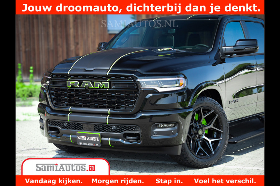 Dodge Ram 1500 Limited Night High Output 540HP 706Nm | Massage + Full Option | De Meest Luxe en Volle Pick-Up in zijn Klasse | Comfortabele Dubbele Cabine met Royale 5 Zitplaatsen | BPM vrij | Nu Leverbaar uit Voorraad | Voorraad Nr 2300 - 7689