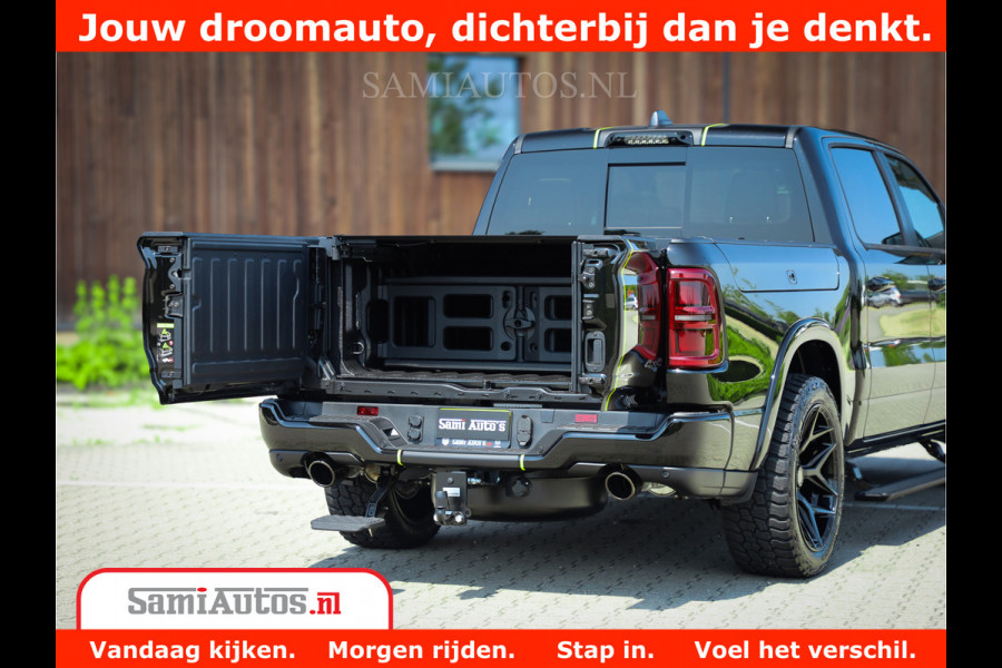 Dodge Ram 1500 Limited Night High Output 540HP 706Nm | Massage + Full Option | De Meest Luxe en Volle Pick-Up in zijn Klasse | Comfortabele Dubbele Cabine met Royale 5 Zitplaatsen | BPM vrij | Nu Leverbaar uit Voorraad | Voorraad Nr 2300 - 7689