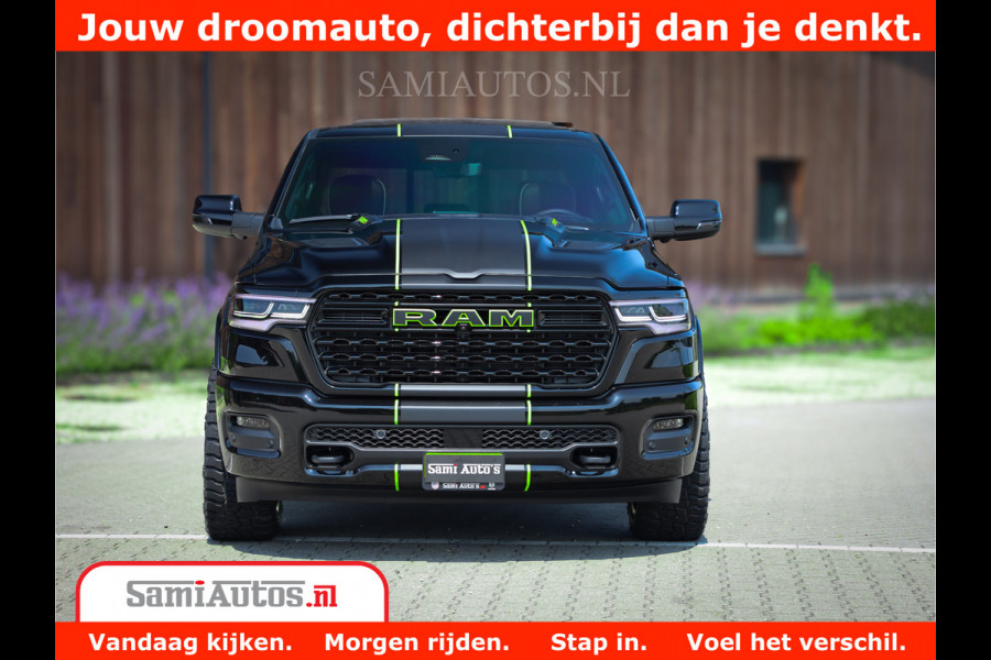 Dodge Ram 1500 Limited Night High Output 540HP 706Nm | Massage + Full Option | De Meest Luxe en Volle Pick-Up in zijn Klasse | Comfortabele Dubbele Cabine met Royale 5 Zitplaatsen | BPM vrij | Nu Leverbaar uit Voorraad | Voorraad Nr 2300 - 7689