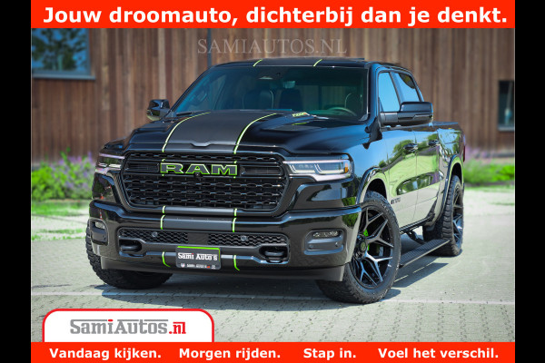 Dodge Ram 1500 Limited Night High Output 540HP 706Nm | Massage + Full Option | De Meest Luxe en Volle Pick-Up in zijn Klasse | Comfortabele Dubbele Cabine met Royale 5 Zitplaatsen | BPM vrij | Nu Leverbaar uit Voorraad | Voorraad Nr 2300 - 7689