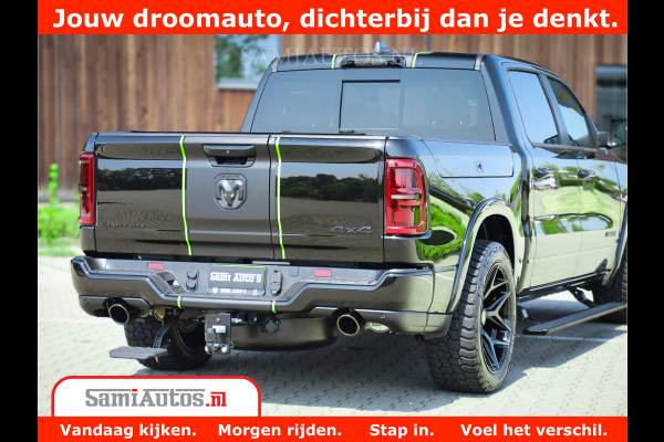 Dodge Ram 1500 Limited Night High Output 540HP 706Nm | Massage + Full Option | De Meest Luxe en Volle Pick-Up in zijn Klasse | Comfortabele Dubbele Cabine met Royale 5 Zitplaatsen | BPM vrij | Nu Leverbaar uit Voorraad | Voorraad Nr 2300 - 7689