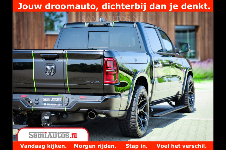 Dodge Ram 1500 Limited Night High Output 540HP 706Nm | Massage + Full Option | De Meest Luxe en Volle Pick-Up in zijn Klasse | Comfortabele Dubbele Cabine met Royale 5 Zitplaatsen | BPM vrij | Nu Leverbaar uit Voorraad | Voorraad Nr 2300 - 7689