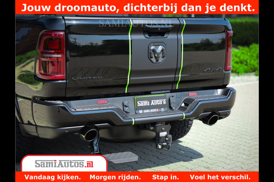 Dodge Ram 1500 Limited Night High Output 540HP 706Nm | Massage + Full Option | De Meest Luxe en Volle Pick-Up in zijn Klasse | Comfortabele Dubbele Cabine met Royale 5 Zitplaatsen | BPM vrij | Nu Leverbaar uit Voorraad | Voorraad Nr 2300 - 7689