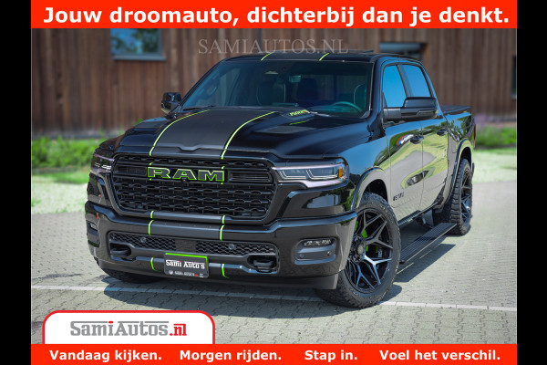Dodge Ram 1500 Limited Night High Output 540HP 706Nm | Massage + Full Option | De Meest Luxe en Volle Pick-Up in zijn Klasse | Comfortabele Dubbele Cabine met Royale 5 Zitplaatsen | BPM vrij | Nu Leverbaar uit Voorraad | Voorraad Nr 2300 - 7689