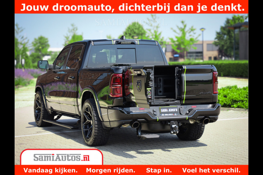 Dodge Ram 1500 Limited Night High Output 540HP 706Nm | Massage + Full Option | De Meest Luxe en Volle Pick-Up in zijn Klasse | Comfortabele Dubbele Cabine met Royale 5 Zitplaatsen | BPM vrij | Nu Leverbaar uit Voorraad | Voorraad Nr 2300 - 7689