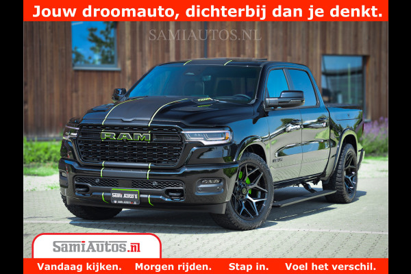 Dodge Ram 1500 Limited Night High Output 540HP 706Nm | Massage + Full Option | De Meest Luxe en Volle Pick-Up in zijn Klasse | Comfortabele Dubbele Cabine met Royale 5 Zitplaatsen | BPM vrij | Nu Leverbaar uit Voorraad | Voorraad Nr 2300 - 7689