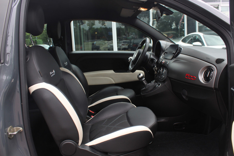Fiat 500 1.2 Lounge / Apple CarPlay / Half leder / Parkeerhulp achter / 15'' / Beats / DAB / Bluetooth / Cruise Control / Getint glas