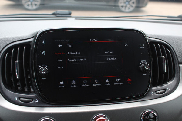 Fiat 500 1.2 Lounge / Apple CarPlay / Half leder / Parkeerhulp achter / 15'' / Beats / DAB / Bluetooth / Cruise Control / Getint glas