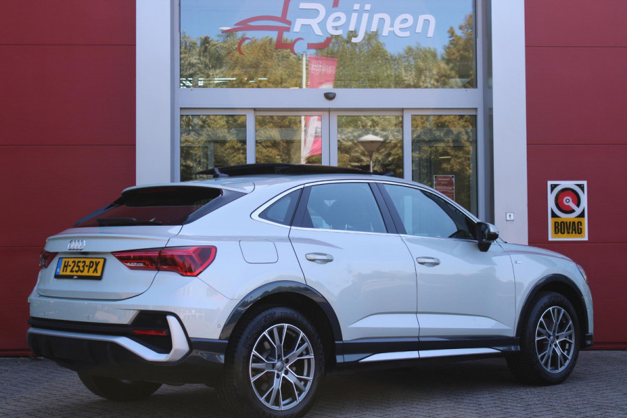 Audi Q3 Sportback 35 TFSI 150PK S-TRONIC 7 S EDITION * NIEUWSTAAT * | S-LINE EXTERIEUR | S-LINE INTERIEUR | AUDI VIRTUAL COCKPIT | PANORAMISCH SCHUIF / KANTELDAK | NAVIGATIE | TWIN LEDEREN BEKLEDING ZWART MET ROTSGRIJS STIKSEL | VOORSTOELEN VERWARMBAAR | ACHTERUITRIJCAMERA | PARKEERSENSOREN VOOR / ACHTER | DODEHOEK DETECTIE |  ALARM SYSTEEM | FULL LED KOPLAMPEN INCLUSIEF LED ACHTERLICHTEN | ZWARTE HEMELBEKLEDING | AUDI SOUND SYSTEM | AMBIENTE VERLICHTING | 18" LICHTMETAAL S-DESIGN | VERLICHTE S-LINE INSTAPLIJSTEN |