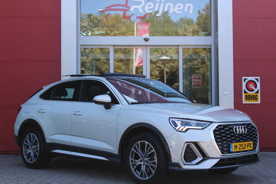 Audi Q3 Sportback 35 TFSI 150PK S-TRONIC 7 S EDITION * NIEUWSTAAT * | S-LINE EXTERIEUR | S-LINE INTERIEUR | AUDI VIRTUAL COCKPIT | PANORAMISCH SCHUIF / KANTELDAK | NAVIGATIE | TWIN LEDEREN BEKLEDING ZWART MET ROTSGRIJS STIKSEL | VOORSTOELEN VERWARMBAAR | ACHTERUITRIJCAMERA | PARKEERSENSOREN VOOR / ACHTER | DODEHOEK DETECTIE |  ALARM SYSTEEM | FULL LED KOPLAMPEN INCLUSIEF LED ACHTERLICHTEN | ZWARTE HEMELBEKLEDING | AUDI SOUND SYSTEM | AMBIENTE VERLICHTING | 18" LICHTMETAAL S-DESIGN | VERLICHTE S-LINE INSTAPLIJSTEN |