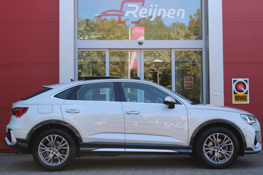 Audi Q3 Sportback 35 TFSI 150PK S-TRONIC 7 S EDITION * NIEUWSTAAT * | S-LINE EXTERIEUR | S-LINE INTERIEUR | AUDI VIRTUAL COCKPIT | PANORAMISCH SCHUIF / KANTELDAK | NAVIGATIE | TWIN LEDEREN BEKLEDING ZWART MET ROTSGRIJS STIKSEL | VOORSTOELEN VERWARMBAAR | ACHTERUITRIJCAMERA | PARKEERSENSOREN VOOR / ACHTER | DODEHOEK DETECTIE |  ALARM SYSTEEM | FULL LED KOPLAMPEN INCLUSIEF LED ACHTERLICHTEN | ZWARTE HEMELBEKLEDING | AUDI SOUND SYSTEM | AMBIENTE VERLICHTING | 18" LICHTMETAAL S-DESIGN | VERLICHTE S-LINE INSTAPLIJSTEN |