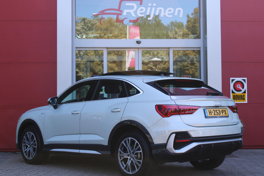 Audi Q3 Sportback 35 TFSI 150PK S-TRONIC 7 S EDITION * NIEUWSTAAT * | S-LINE EXTERIEUR | S-LINE INTERIEUR | AUDI VIRTUAL COCKPIT | PANORAMISCH SCHUIF / KANTELDAK | NAVIGATIE | TWIN LEDEREN BEKLEDING ZWART MET ROTSGRIJS STIKSEL | VOORSTOELEN VERWARMBAAR | ACHTERUITRIJCAMERA | PARKEERSENSOREN VOOR / ACHTER | DODEHOEK DETECTIE |  ALARM SYSTEEM | FULL LED KOPLAMPEN INCLUSIEF LED ACHTERLICHTEN | ZWARTE HEMELBEKLEDING | AUDI SOUND SYSTEM | AMBIENTE VERLICHTING | 18" LICHTMETAAL S-DESIGN | VERLICHTE S-LINE INSTAPLIJSTEN |