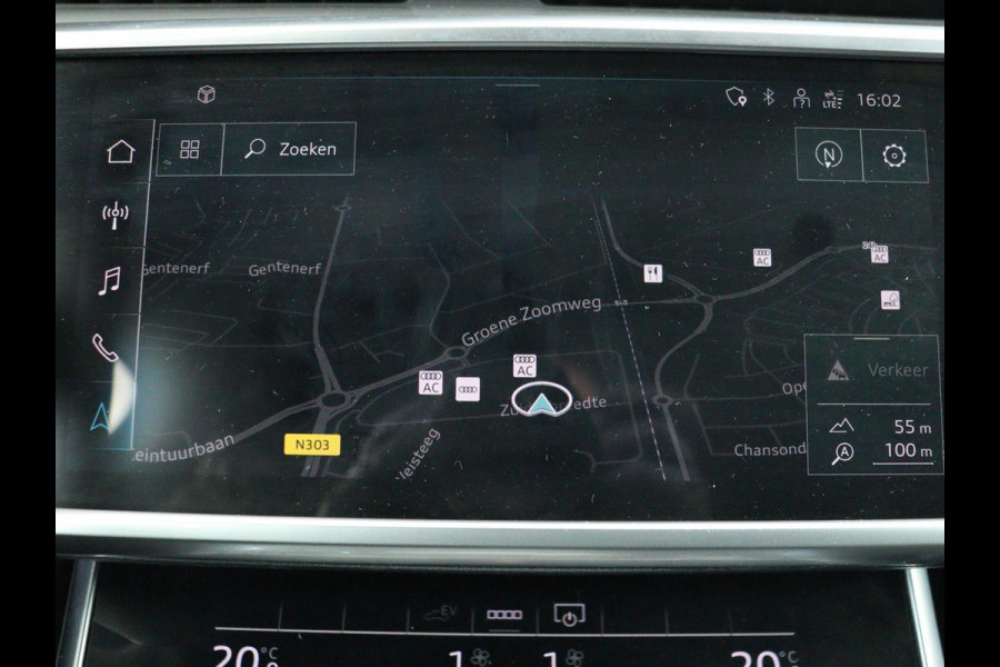 Audi A6 55 TFSIe S Line | 367pk | Trekhaak | Stoel & stuurverwarming | Adaptive cruise | Camera | Matrix LED | Carplay | Sportstoelen | Half leder | Navigatie