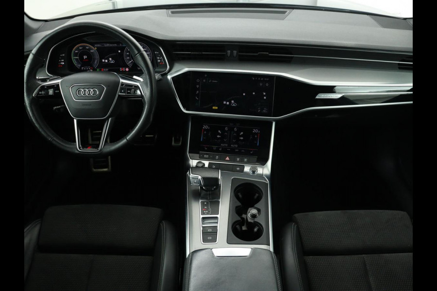 Audi A6 55 TFSIe S Line | 367pk | Trekhaak | Stoel & stuurverwarming | Adaptive cruise | Camera | Matrix LED | Carplay | Sportstoelen | Half leder | Navigatie