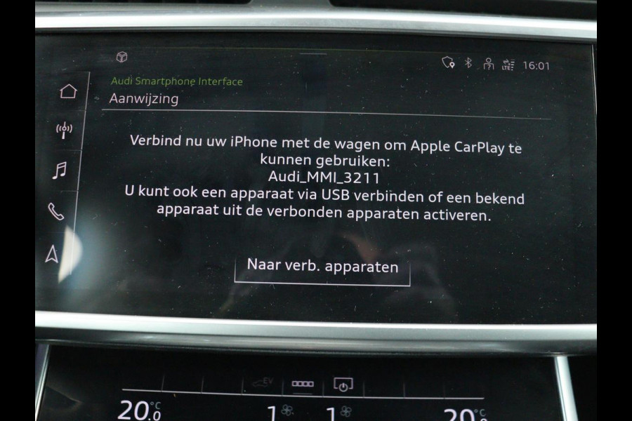 Audi A6 55 TFSIe S Line | 367pk | Trekhaak | Stoel & stuurverwarming | Adaptive cruise | Camera | Matrix LED | Carplay | Sportstoelen | Half leder | Navigatie