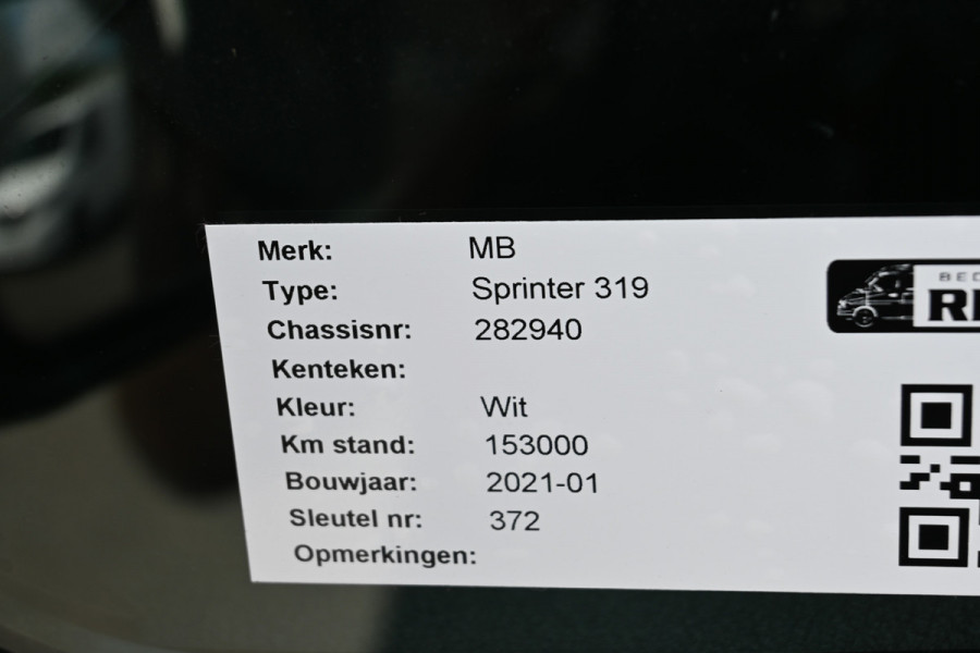 Mercedes-Benz Sprinter 319 CDI 3.0 V6 L2H2 3500 kg Trekhaak, MBUX navigatie en camera, Geveerde stoelen