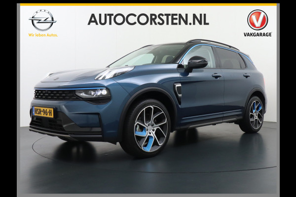 Lynk & Co 01 1.5 PHEV AUT-7 261pk Pano-Schuif-K-dak 20" 360°Camera Apple Carplay Android Auto Adaptive-Cr NaviPdc-a+v Ecc Keyless Led M-BuxPl Elek.Memory.Stoel File assistent Dodehoek detector Elektrisch bedienbare achterklep Rijstrooksensor Wifi Verkeersbord detectie 425Nm koppel 3,6kw laadvermogen A-label Euro 6 Hybride Benzine / Elektrisch rijden tot ca 69km  1800kg trekvermogen