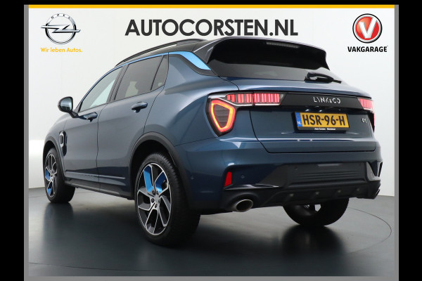 Lynk & Co 01 1.5 PHEV AUT-7 261pk Pano-Schuif-K-dak 20" 360°Camera Apple Carplay Android Auto Adaptive-Cr NaviPdc-a+v Ecc Keyless Led M-BuxPl Elek.Memory.Stoel File assistent Dodehoek detector Elektrisch bedienbare achterklep Rijstrooksensor Wifi Verkeersbord detectie 425Nm koppel 3,6kw laadvermogen A-label Euro 6 Hybride Benzine / Elektrisch rijden tot ca 69km  1800kg trekvermogen