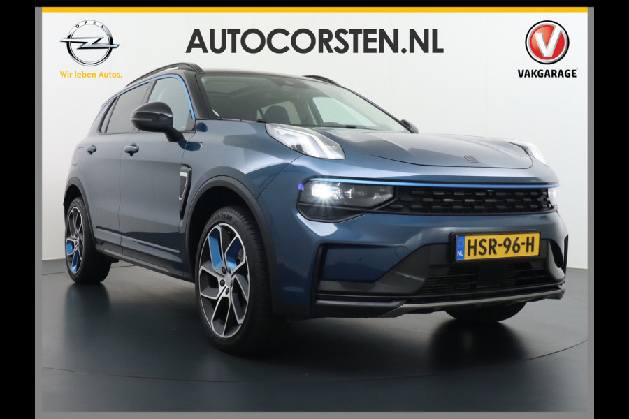 Lynk & Co 01 1.5 PHEV AUT-7 261pk Pano-Schuif-K-dak 20" 360°Camera Apple Carplay Android Auto Adaptive-Cr NaviPdc-a+v Ecc Keyless Led M-BuxPl Elek.Memory.Stoel File assistent Dodehoek detector Elektrisch bedienbare achterklep Rijstrooksensor Wifi Verkeersbord detectie 425Nm koppel 3,6kw laadvermogen A-label Euro 6 Hybride Benzine / Elektrisch rijden tot ca 69km  1800kg trekvermogen