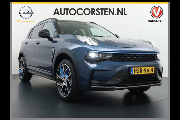 Lynk & Co 01 1.5 PHEV AUT-7 261pk Pano-Schuif-K-dak 20" 360°Camera Apple Carplay Android Auto Adaptive-Cr NaviPdc-a+v Ecc Keyless Led M-BuxPl Elek.Memory.Stoel File assistent Dodehoek detector Elektrisch bedienbare achterklep Rijstrooksensor Wifi Verkeersbord detectie 425Nm koppel 3,6kw laadvermogen A-label Euro 6 Hybride Benzine / Elektrisch rijden tot ca 69km  1800kg trekvermogen