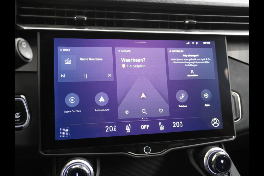 Lynk & Co 01 1.5 PHEV AUT-7 261pk Pano-Schuif-K-dak 20" 360°Camera Apple Carplay Android Auto Adaptive-Cr NaviPdc-a+v Ecc Keyless Led M-BuxPl Elek.Memory.Stoel File assistent Dodehoek detector Elektrisch bedienbare achterklep Rijstrooksensor Wifi Verkeersbord detectie 425Nm koppel 3,6kw laadvermogen A-label Euro 6 Hybride Benzine / Elektrisch rijden tot ca 69km  1800kg trekvermogen