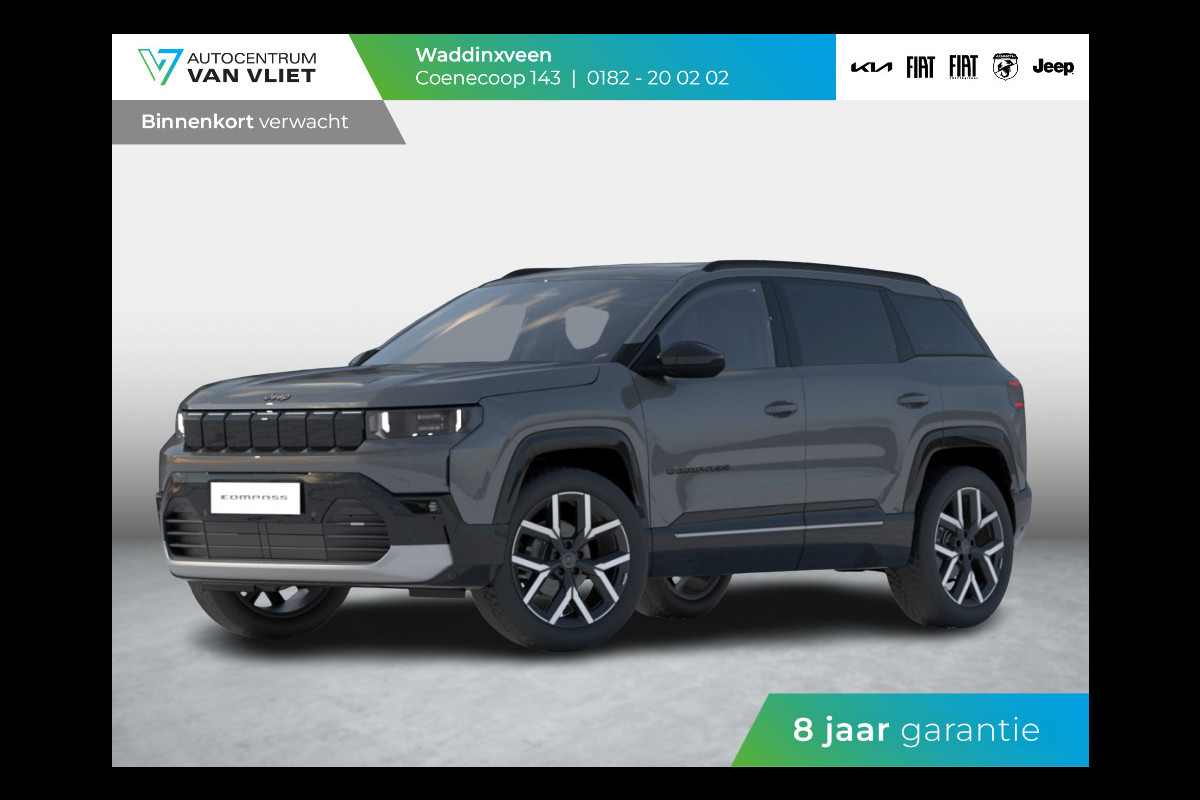 Jeep Compass First Edition 74 kWh | Adapt. Cruise | Camera | Carplay | 20" | Elektr. A-Klep | Navi | Winter Pack | Schuif/Kanteldak | Premium Pack | Warmtepomp Jeep Compass First Edition 74 kWh | Adapt. Cruise | Camera | Carplay | 20" | Elektr. A-Klep | Navi | Winter Pack | Schuif/Kanteldak | Premium Pack | Warmtepomp