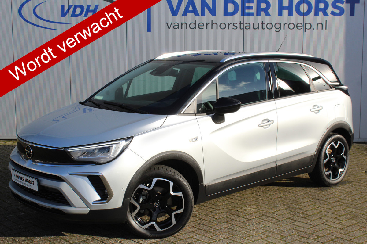 Opel Crossland 1.2-110pk Turbo 'Elegance'. Mooie en luxe hoogzitter met weinig km's ! Volautm. airco dual, cruise control, camera, comfortstoelen, metallic lak, LM wielen, navigatie, telefoonvoorb., lane- en side assist, parkeersensoren v+a, LED verlichting etc. Opel Crossland 1.2-110pk Turbo 'Elegance'. Mooie en luxe hoogzitter met weinig km's ! Volautm. airco dual, cruise control, camera, comfortstoelen, metallic lak, LM wielen, navigatie, telefoonvoorb., lane- en side assist, parkeersensoren v+a, LED verlichting etc.