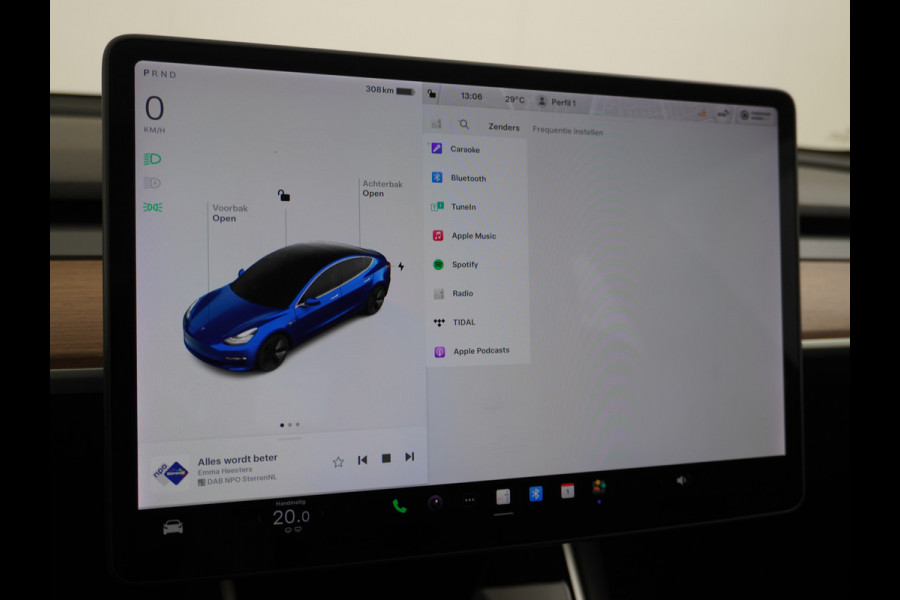 Tesla Model 3 RWD SR+ 60kWh 325PK Trekhaak FSD 3-Computer 18" AutoPilot Leder PanoDak Adaptive-Cruise Lmv Camera's Elektr.-Stuur+Stoelen+Spieg Navi LED Comfortstoelen ACC DAB Voorverwarmen interieur via App Keyless via Telefoonsleutel One-Pedal-Drive Origineel Nederlandse auto tot 11kw laden thuis! 1.584kg licht! Accu Garantie tot 16-03-2028/160.000km