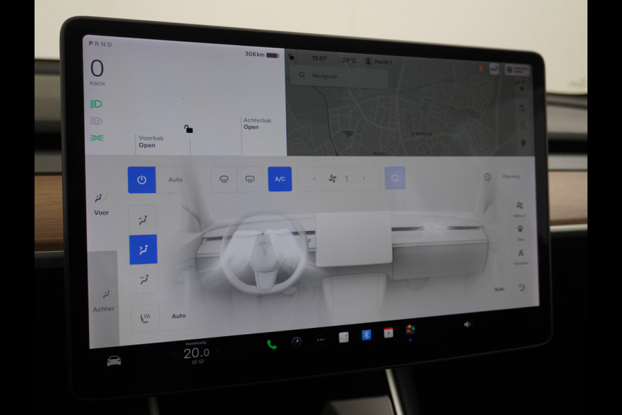 Tesla Model 3 RWD SR+ 60kWh 325PK Trekhaak FSD 3-Computer 18" AutoPilot Leder PanoDak Adaptive-Cruise Lmv Camera's Elektr.-Stuur+Stoelen+Spieg Navi LED Comfortstoelen ACC DAB Voorverwarmen interieur via App Keyless via Telefoonsleutel One-Pedal-Drive Origineel Nederlandse auto tot 11kw laden thuis! 1.584kg licht! Accu Garantie tot 16-03-2028/160.000km