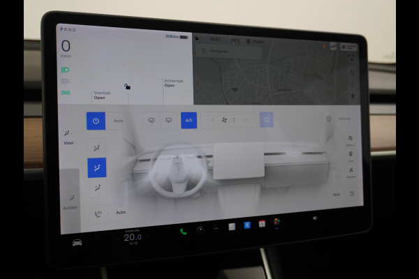 Tesla Model 3 RWD SR+ 60kWh 325PK Trekhaak FSD 3-Computer 18" AutoPilot Leder PanoDak Adaptive-Cruise Lmv Camera's Elektr.-Stuur+Stoelen+Spieg Navi LED Comfortstoelen ACC DAB Voorverwarmen interieur via App Keyless via Telefoonsleutel One-Pedal-Drive Origineel Nederlandse auto tot 11kw laden thuis! 1.584kg licht! Accu Garantie tot 16-03-2028/160.000km
