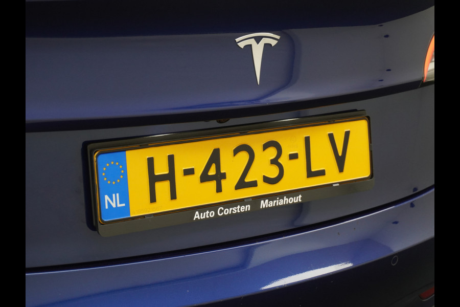 Tesla Model 3 RWD SR+ 60kWh 325PK Trekhaak FSD 3-Computer 18" AutoPilot Leder PanoDak Adaptive-Cruise Lmv Camera's Elektr.-Stuur+Stoelen+Spieg Navi LED Comfortstoelen ACC DAB Voorverwarmen interieur via App Keyless via Telefoonsleutel One-Pedal-Drive Origineel Nederlandse auto tot 11kw laden thuis! 1.584kg licht! Accu Garantie tot 16-03-2028/160.000km