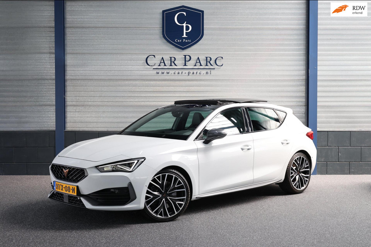 CUPRA Leon 2.0 TSI VZ 300+PK LED/VIRTUAL/SFEER/PANO/HALF LEER+S.VERWARMING/19"/CAM/ACC/ECC/12 MDN GARANTIE! CUPRA Leon 2.0 TSI VZ 300+PK LED/VIRTUAL/SFEER/PANO/HALF LEER+S.VERWARMING/19"/CAM/ACC/ECC/12 MDN GARANTIE!