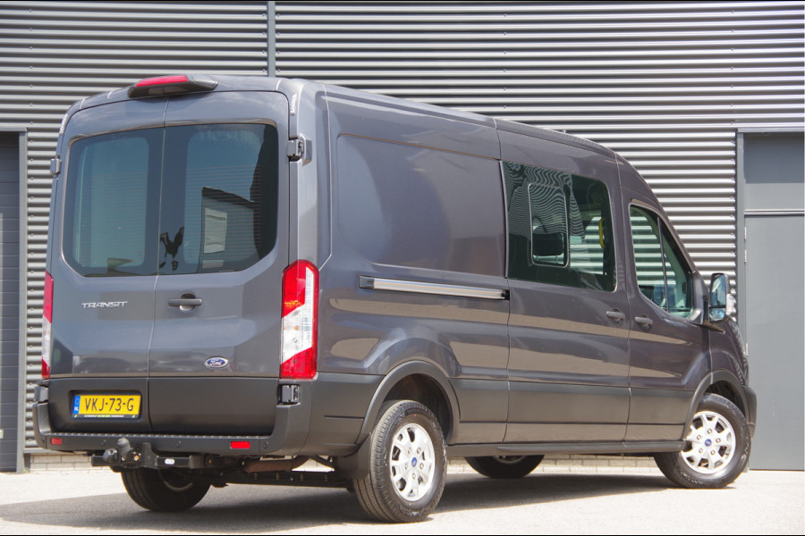 Ford Transit 350 2.0 TDCI L3H2 DC-5P, XENON, 2X SCHUIFDEUR, TREKHAAK, ADAPT. CRUISE, STANDKACHEL, CAMERA, NAVI, AIRCO, STOELVERWARMING, APPLE