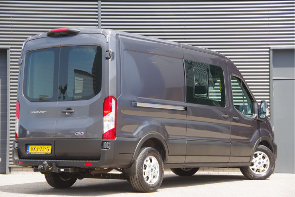 Ford Transit 350 2.0 TDCI L3H2 DC-5P, XENON, 2X SCHUIFDEUR, TREKHAAK, ADAPT. CRUISE, STANDKACHEL, CAMERA, NAVI, AIRCO, STOELVERWARMING, APPLE
