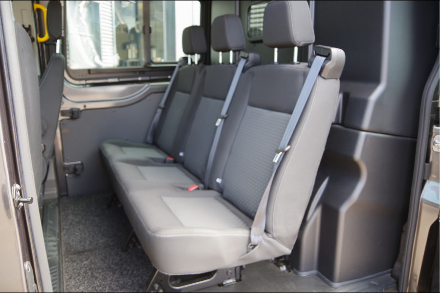 Ford Transit 350 2.0 TDCI L3H2 DC-5P, XENON, 2X SCHUIFDEUR, TREKHAAK, ADAPT. CRUISE, STANDKACHEL, CAMERA, NAVI, AIRCO, STOELVERWARMING, APPLE