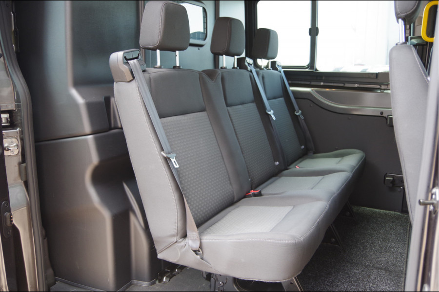 Ford Transit 350 2.0 TDCI L3H2 DC-5P, XENON, 2X SCHUIFDEUR, TREKHAAK, ADAPT. CRUISE, STANDKACHEL, CAMERA, NAVI, AIRCO, STOELVERWARMING, APPLE