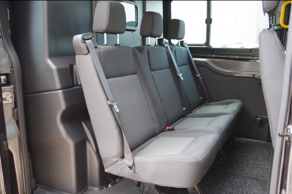 Ford Transit 350 2.0 TDCI L3H2 DC-5P, XENON, 2X SCHUIFDEUR, TREKHAAK, ADAPT. CRUISE, STANDKACHEL, CAMERA, NAVI, AIRCO, STOELVERWARMING, APPLE