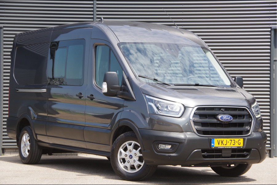 Ford Transit 350 2.0 TDCI L3H2 DC-5P, XENON, 2X SCHUIFDEUR, TREKHAAK, ADAPT. CRUISE, STANDKACHEL, CAMERA, NAVI, AIRCO, STOELVERWARMING, APPLE