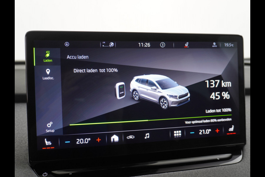 Škoda ENYAQ iV 60 Navi Ecc Adaptive-Cruise Camera Apple Carplay Android Keyless Led Pdc DabBusiness Edition Plus Stoelverwarming Bluetooth Dodehoek detector Draadloze tel.lader Rijstrooksensor Regen-Lichtsensor Origineel Nederlandse 1e Eigenaar Auto nieuwprijs €51.910,-