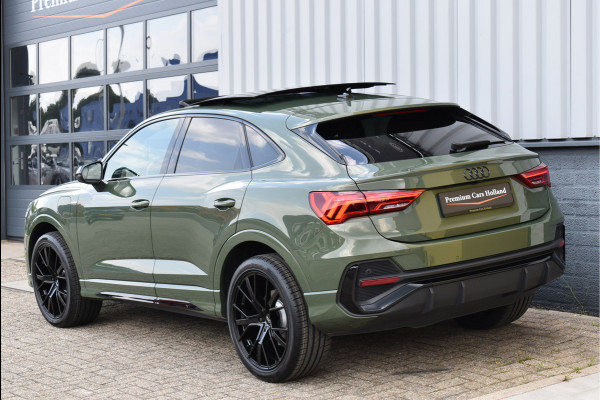 Audi Q3 Sportback 45 TFSI e S-Line Black Ed Uniek District Groen Metallic Pano Memory Navi 360 Camera Leder Trekhaak 20 Inch