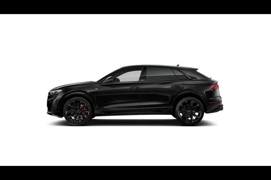 Audi Q8 55 TFSI e quattro Pro Line S 394pk | Rood stiksel / Gordels | Panoramadak | B&O | Vierwielbesturing | Ass.Plus.Remote | Sportstoel Plus | 23'' inch Zwart | Trekhaak |