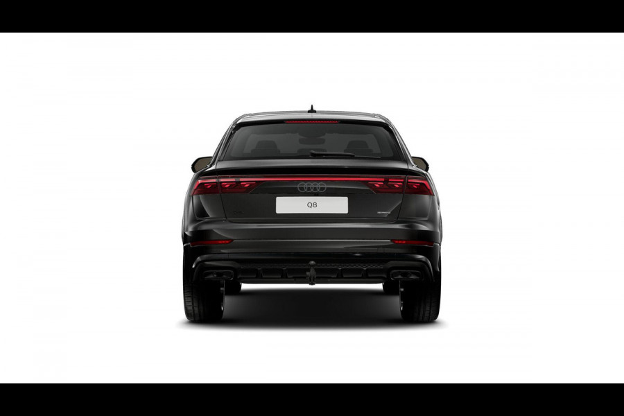 Audi Q8 55 TFSI e quattro Pro Line S 394pk | Rood stiksel / Gordels | Panoramadak | B&O | Vierwielbesturing | Ass.Plus.Remote | Sportstoel Plus | 23'' inch Zwart | Trekhaak |