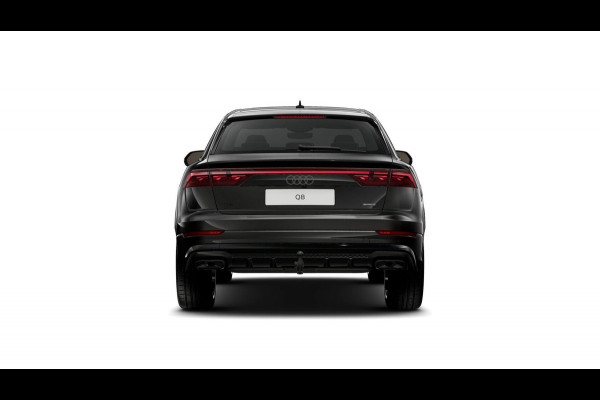 Audi Q8 55 TFSI e quattro Pro Line S 394pk | Rood stiksel / Gordels | Panoramadak | B&O | Vierwielbesturing | Ass.Plus.Remote | Sportstoel Plus | 23'' inch Zwart | Trekhaak |