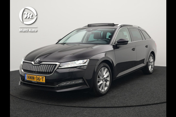 Škoda Superb Combi 1.4 TSI iV Edition Plug In Hybrid 218pk PHEV | Panodak | Lederen Sportstoelen Memory & Ventilatie | Adaptive Cruise | Crystal LED | 360 Camera | Navigatie | Apple Carplay | Virtual | DAB | Sfeerverlichting |